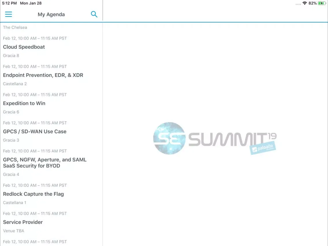 Screenshot di Palo Alto Networks SE Summit iPad 
