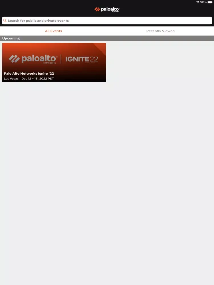 Palo Alto Networks Ignite '22 iPad 應用截圖