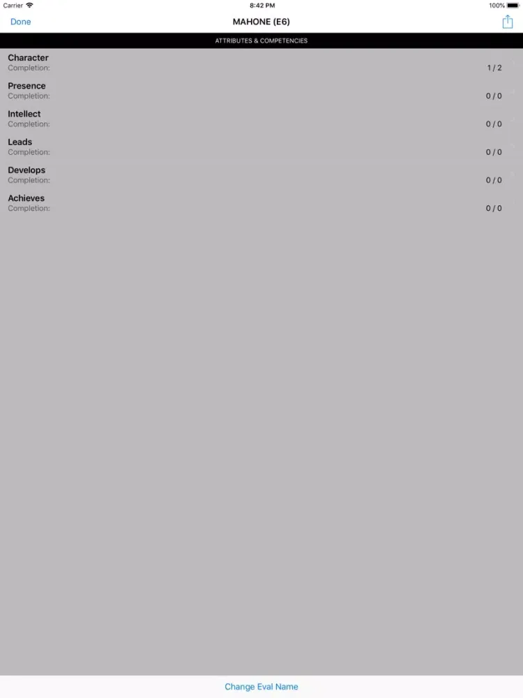 Eval Builder for the US Army iPad  Screenshots
