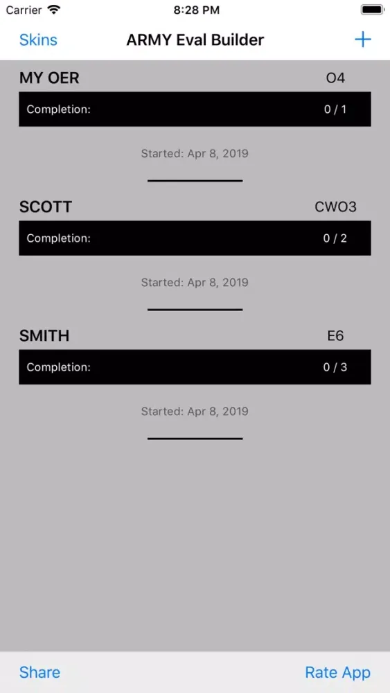 Eval Builder for the US Army Screenshots