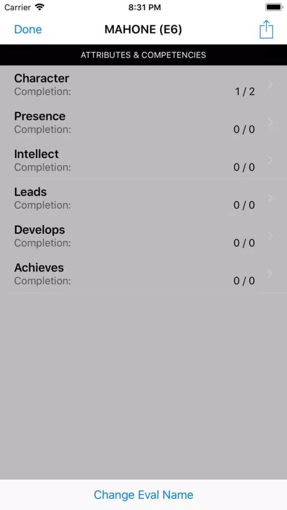 Eval Builder for the US Army Screenshots
