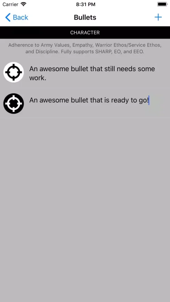 Eval Builder for the US Army Screenshots