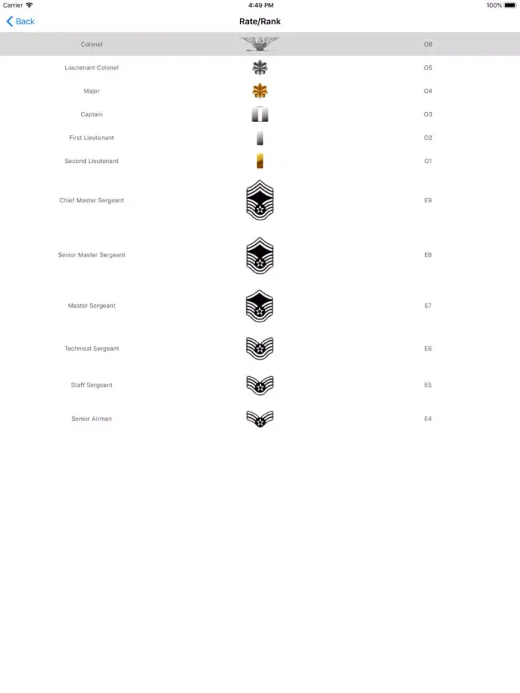 Captures d'écran de Eval Builder for the USAF iPad 
