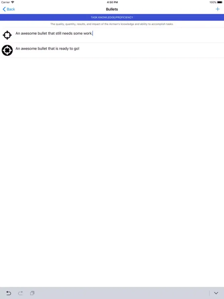 Captures d'écran de Eval Builder for the USAF iPad 