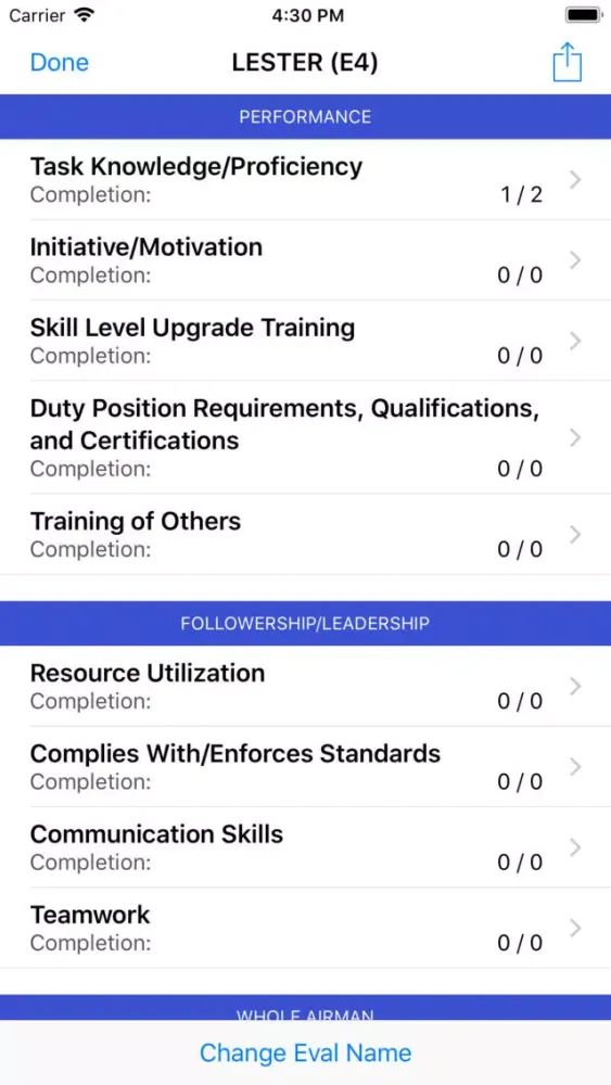 Captures d'écran de Eval Builder for the USAF