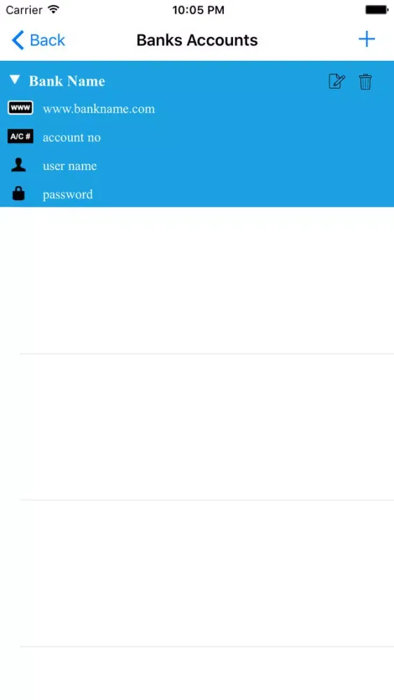 ภาพหน้าจอของ Save My Passwords