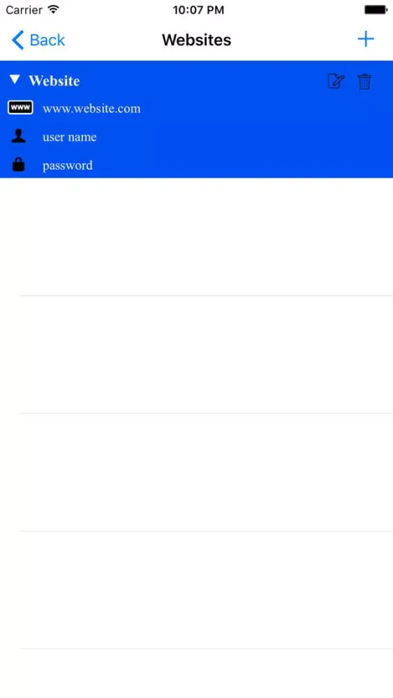 ภาพหน้าจอของ Save My Passwords