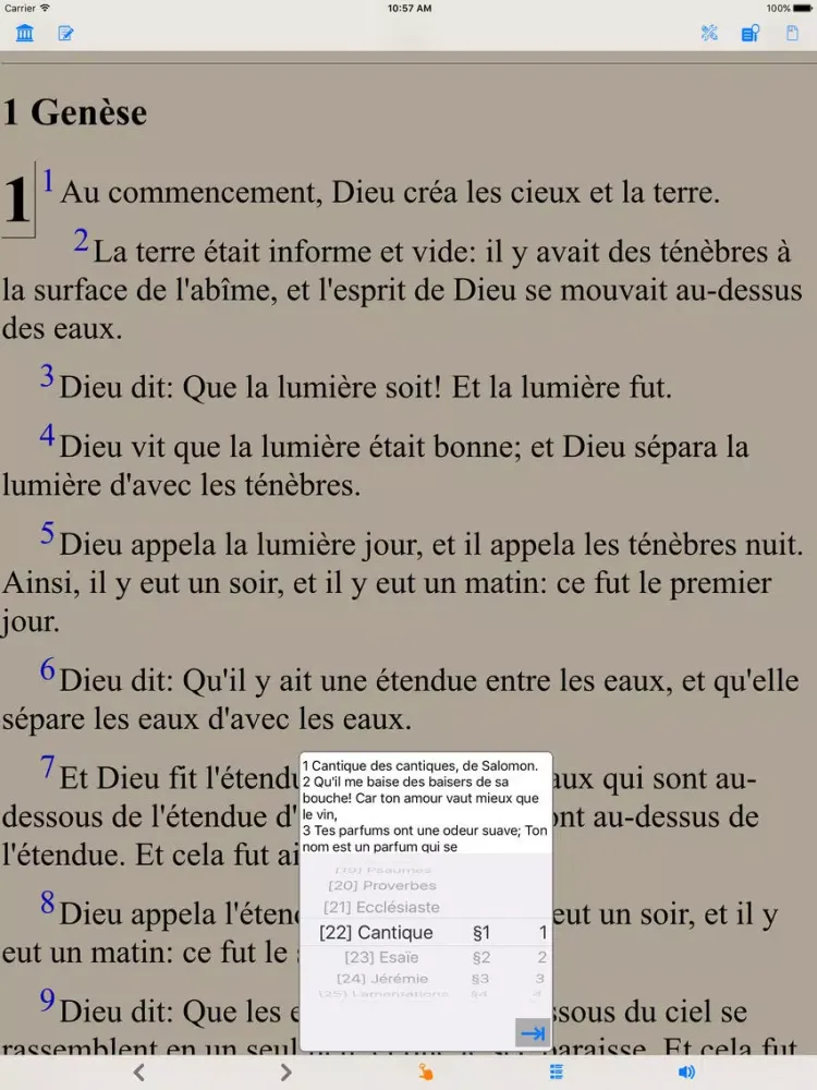 La Bible(Louis Segond 1910)(avec audio) iPad 应用截图
