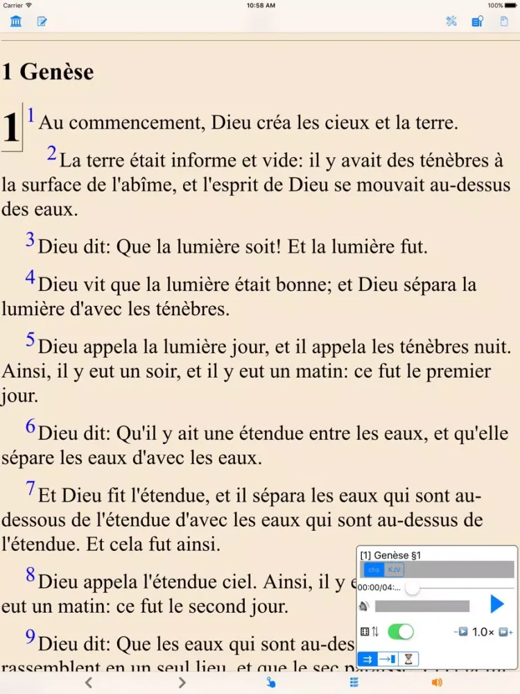 La Bible(Louis Segond 1910)(avec audio) iPad 应用截图