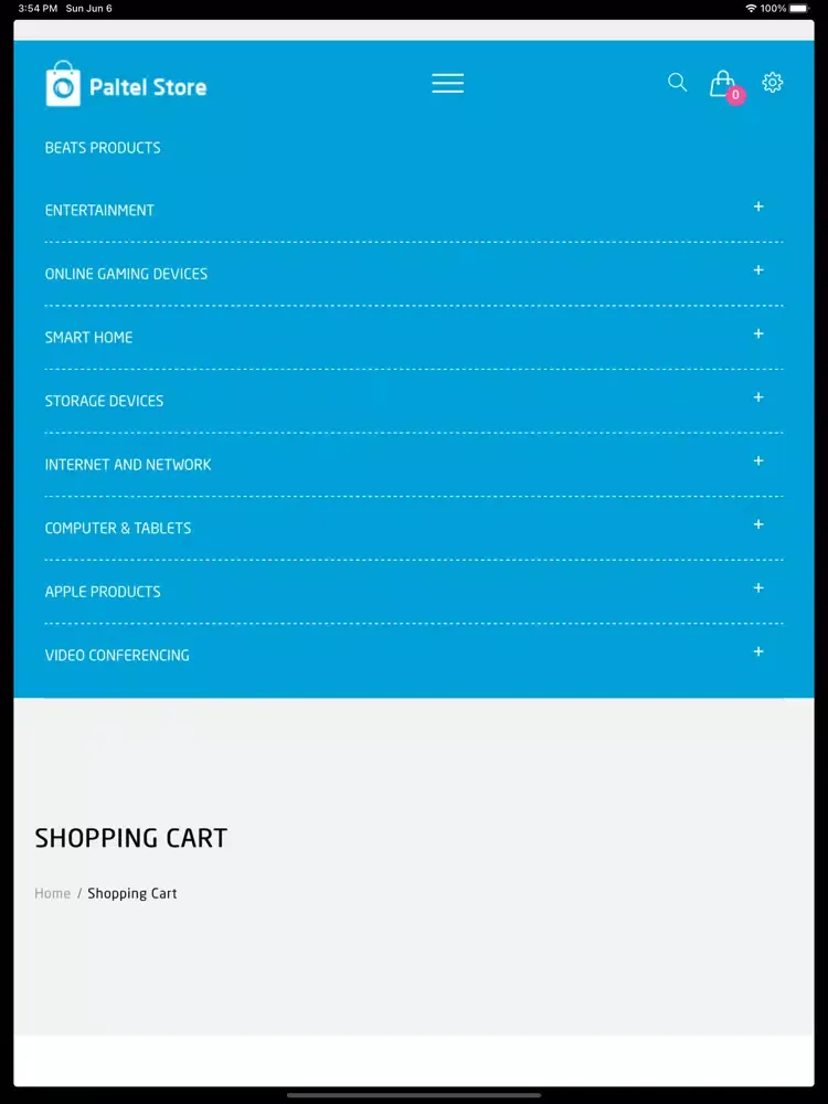 ภาพหน้าจอของ Paltel Store iPad 