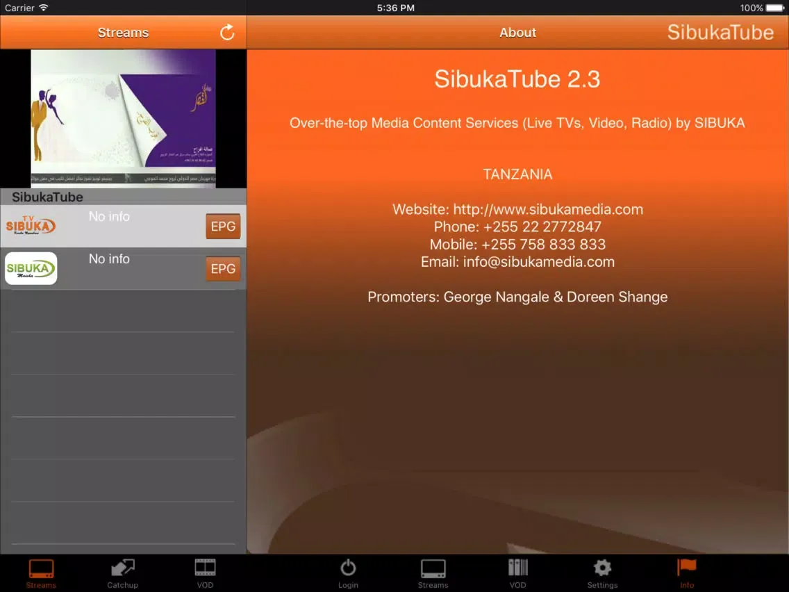 Ảnh chụp màn hình của SibukaTube iPad 