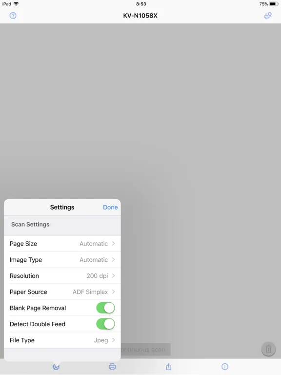 ภาพหน้าจอของ Image Capture Mobile iPad 