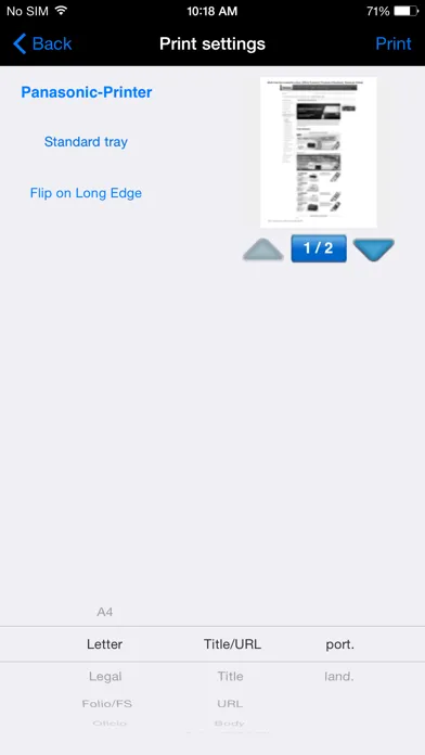 -Mobile Print- Screenshots