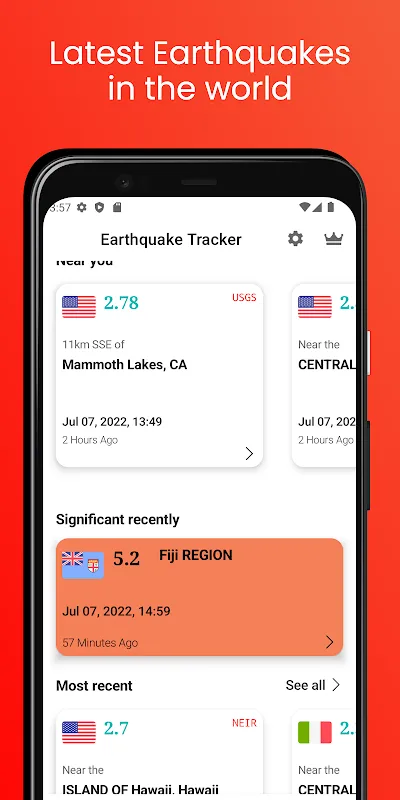 Скриншоты Earthquake Tracker
