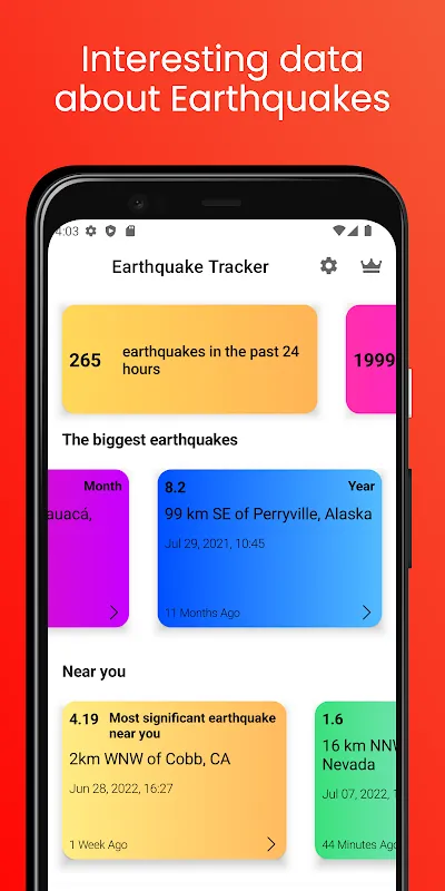 Скриншоты Earthquake Tracker