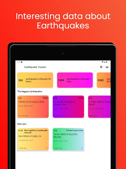 Скриншоты Earthquake Tracker