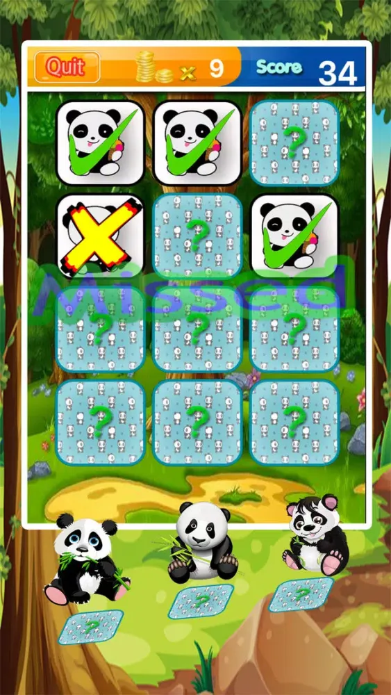 Panda Matching Cards - Zoo Match Game应用截图
