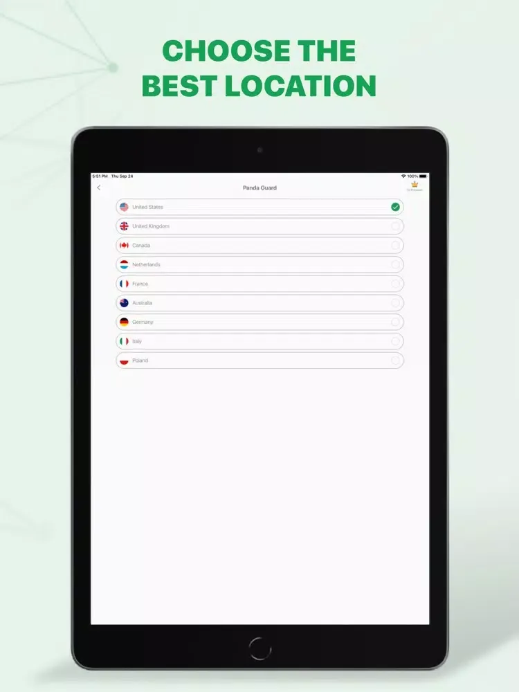 Tangkapan layar Panda VP Guard iPad 