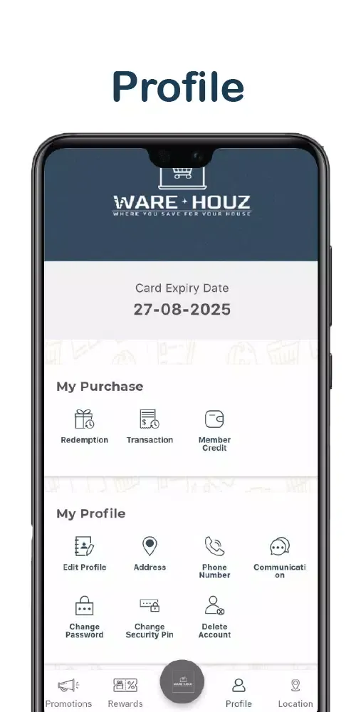 ภาพหน้าจอของ Warehouz Membership
