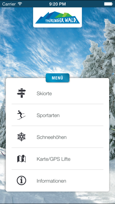 Tangkapan layar SchneeApp Thüringer Wald