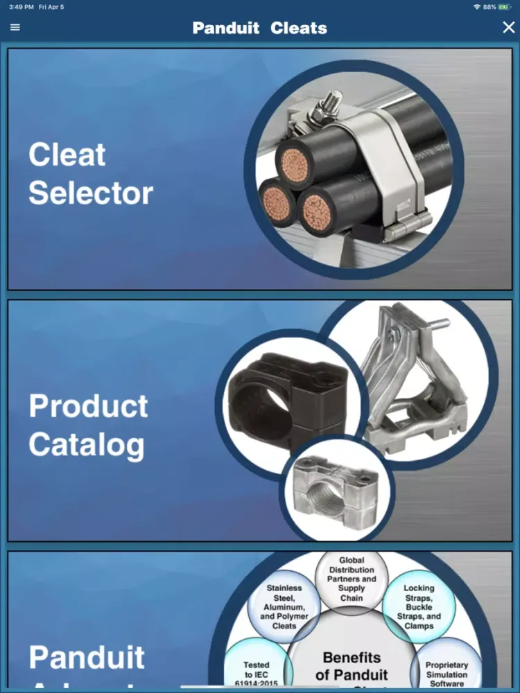 Panduit Cleat kAlculator iPad  Screenshots