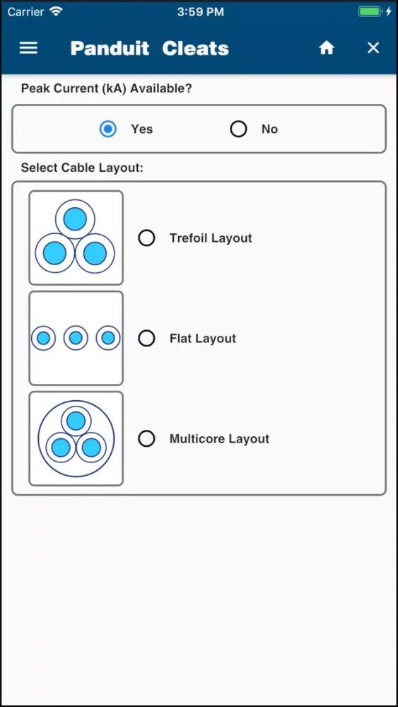 Panduit Cleat kAlculator Screenshots