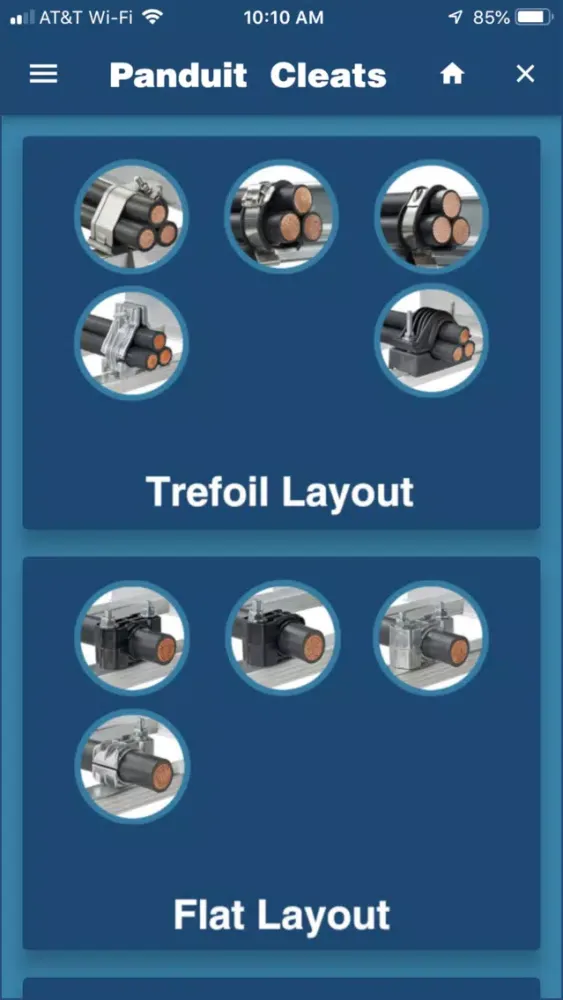 Panduit Cleat kAlculator Screenshots