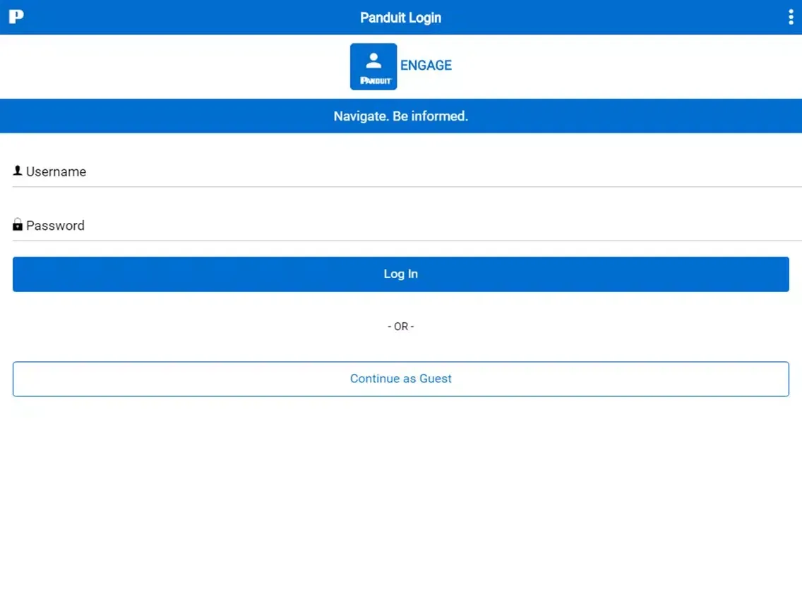 Tangkapan skrin Panduit Engage iPad 