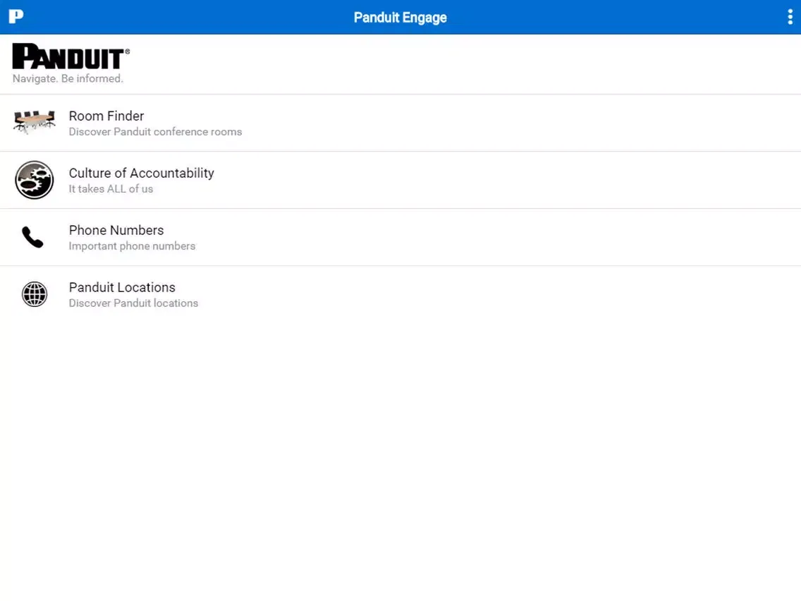 Tangkapan skrin Panduit Engage iPad 