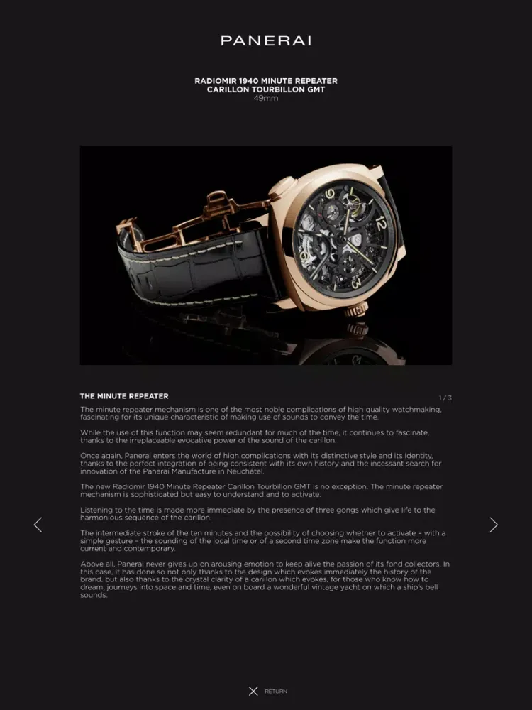 Panerai Minute Repeater iPad  Screenshots