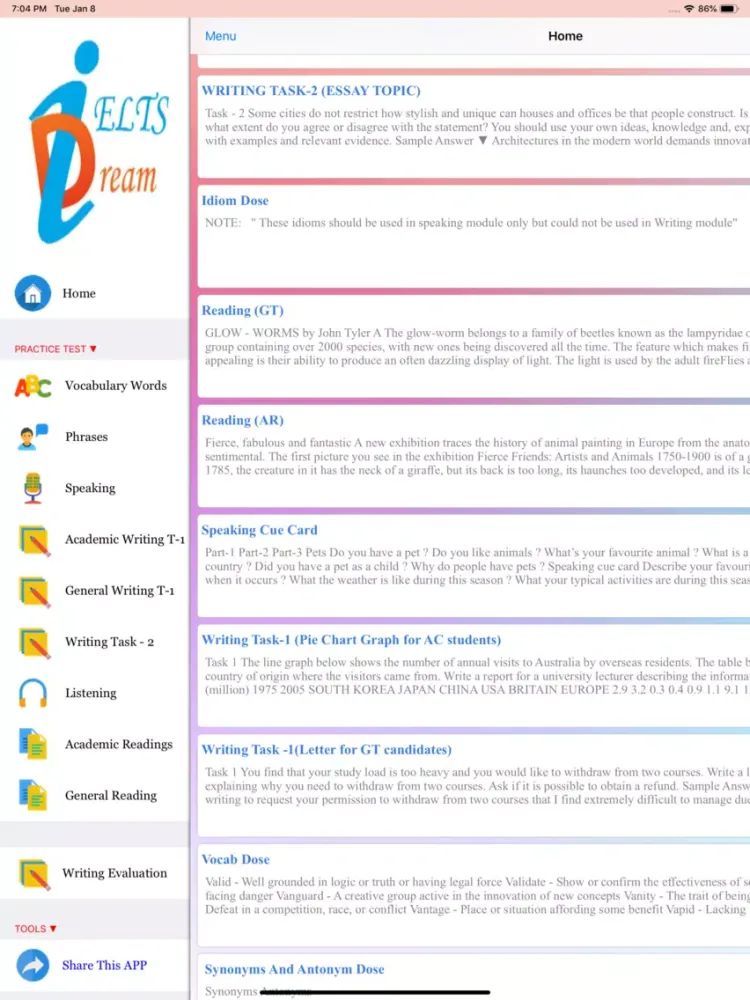 IELTS Dream 7+ Band iPad  سکرین شاٹس