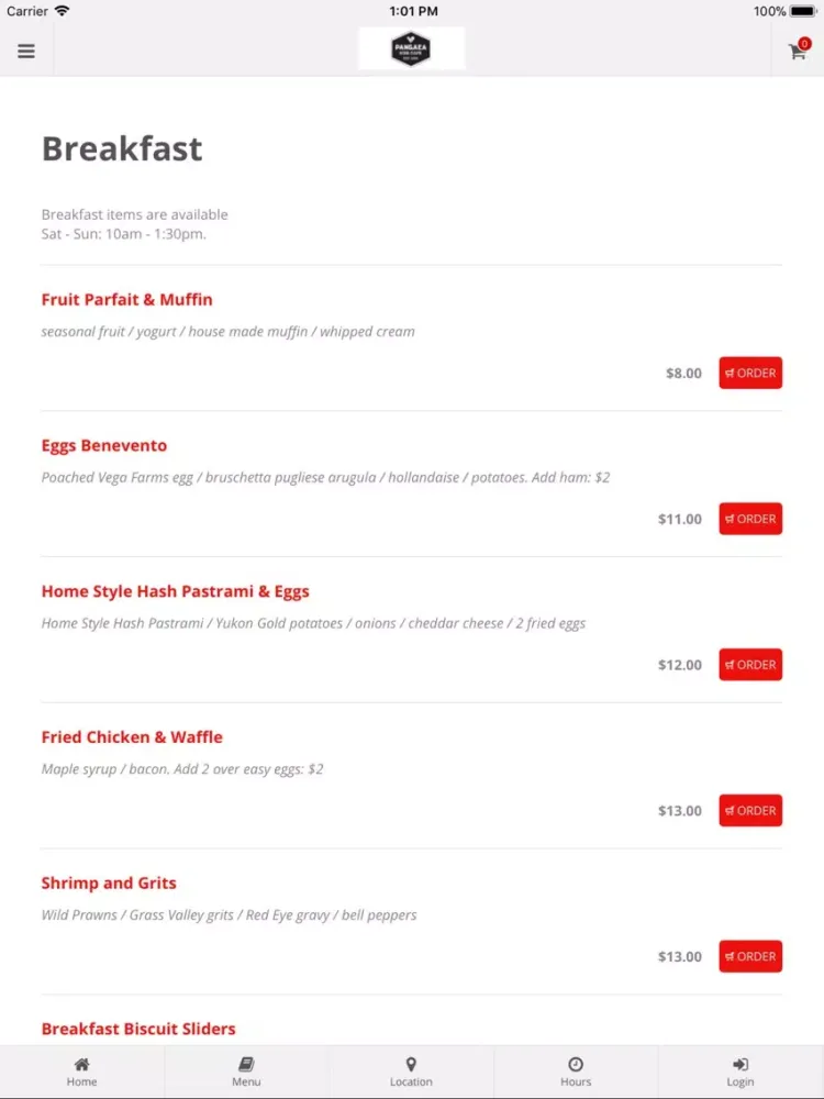 Pangaea Bier Cafe Orders iPad  স্ক্রিনশট