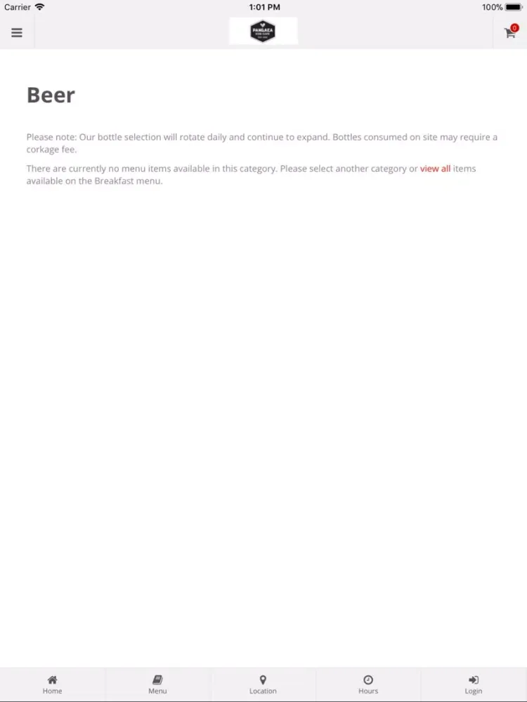 Pangaea Bier Cafe Orders iPad  স্ক্রিনশট