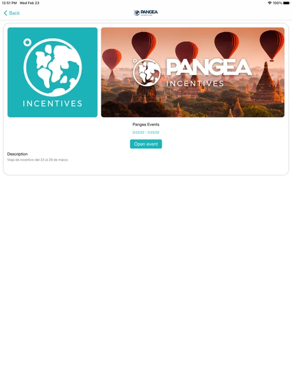 PANGEA INCENTIVES iPad  स्क्रीनशॉट