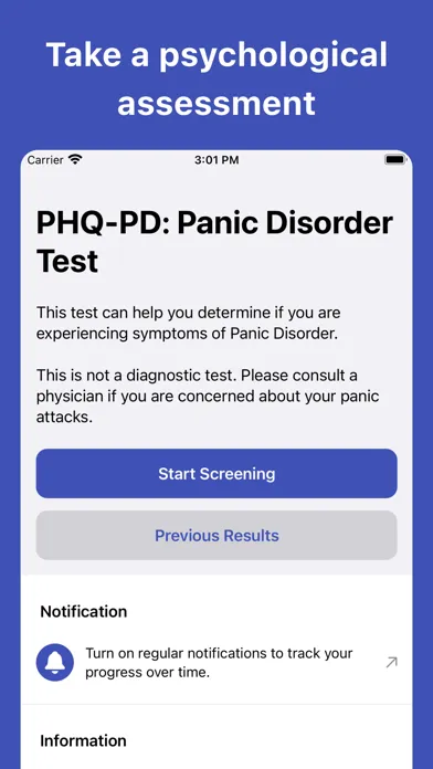 Panic Disorder Test Screenshots