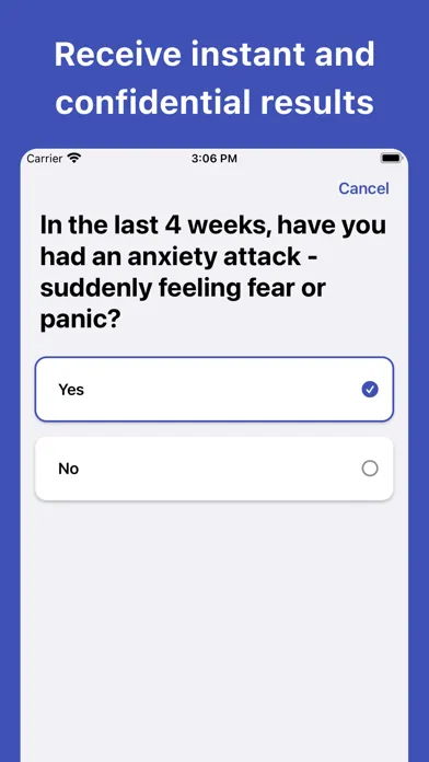 Panic Disorder Test Screenshots
