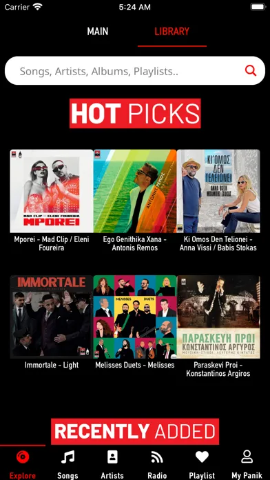 Tangkapan skrin Panik Music App