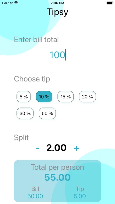 Zrzuty ekranu Tipsy - A Tip Calculator