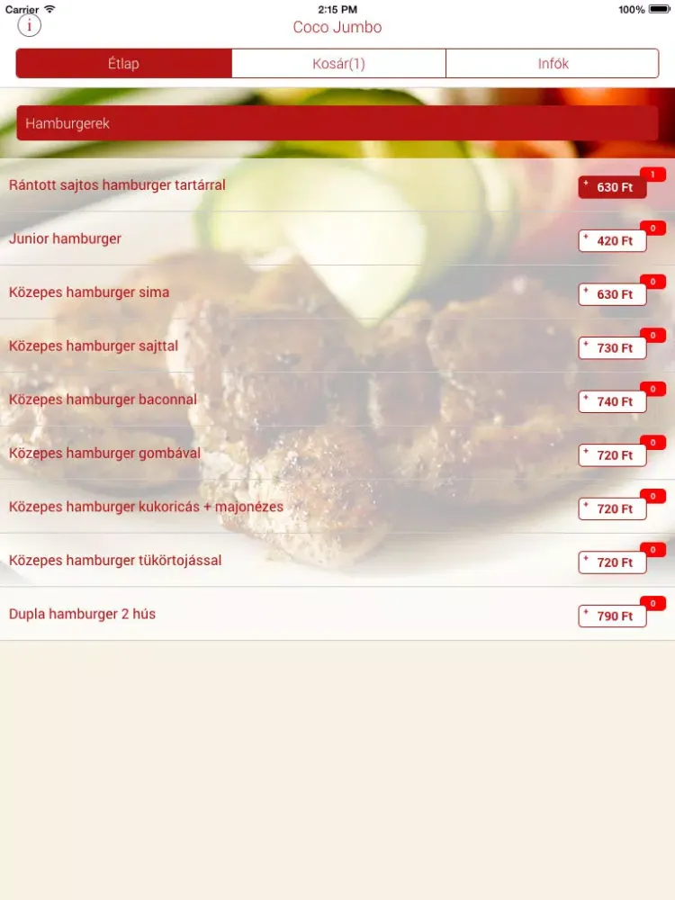 Coco Jumbo Étterem iPad 应用截图