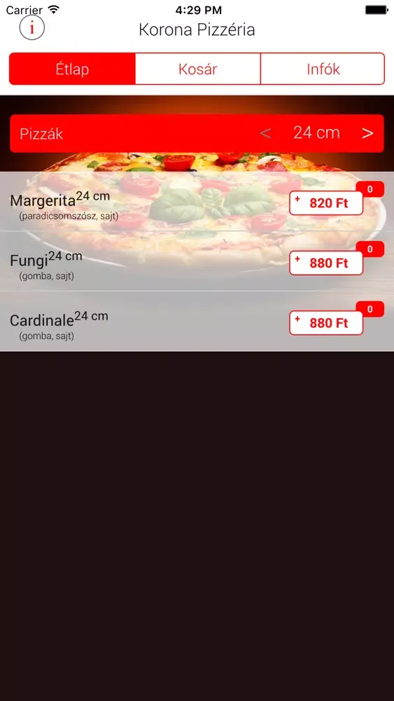 ภาพหน้าจอของ Korona pizzéria