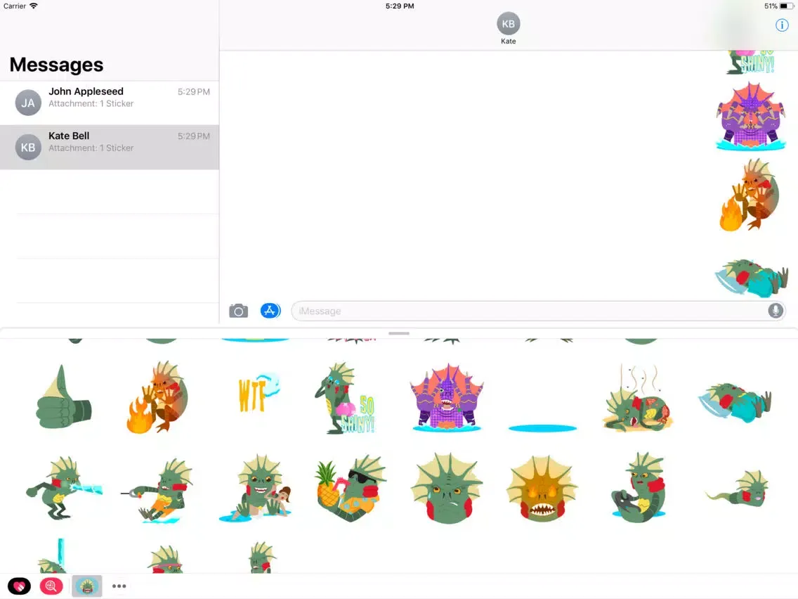 Tangkapan layar Merman Stickers iPad 