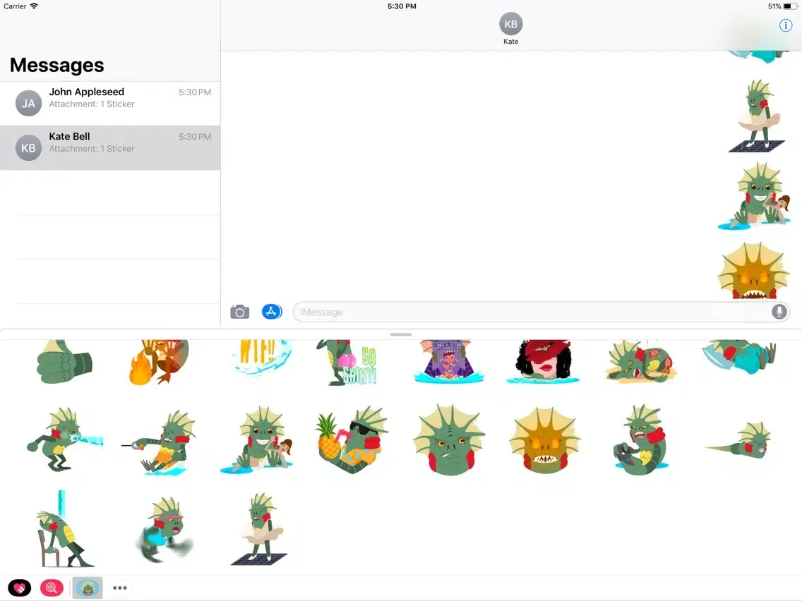 Tangkapan layar Merman Stickers iPad 