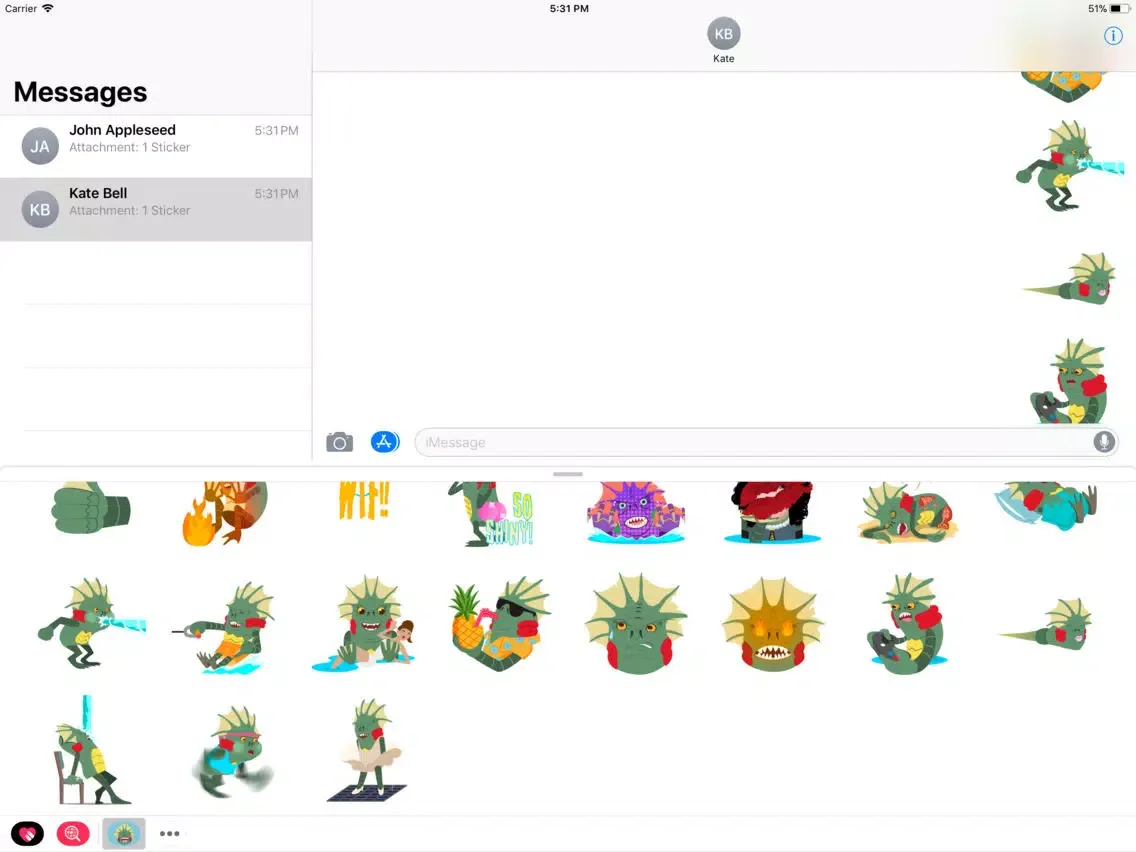 Tangkapan layar Merman Stickers iPad 