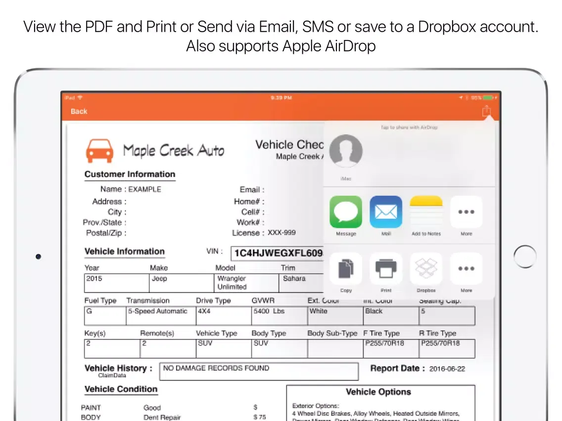 صور Auto Condition Report 360 iPad 