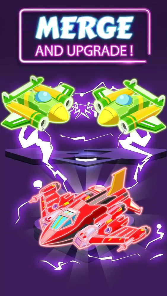 Скриншоты Merge Planes Neon Game Idle