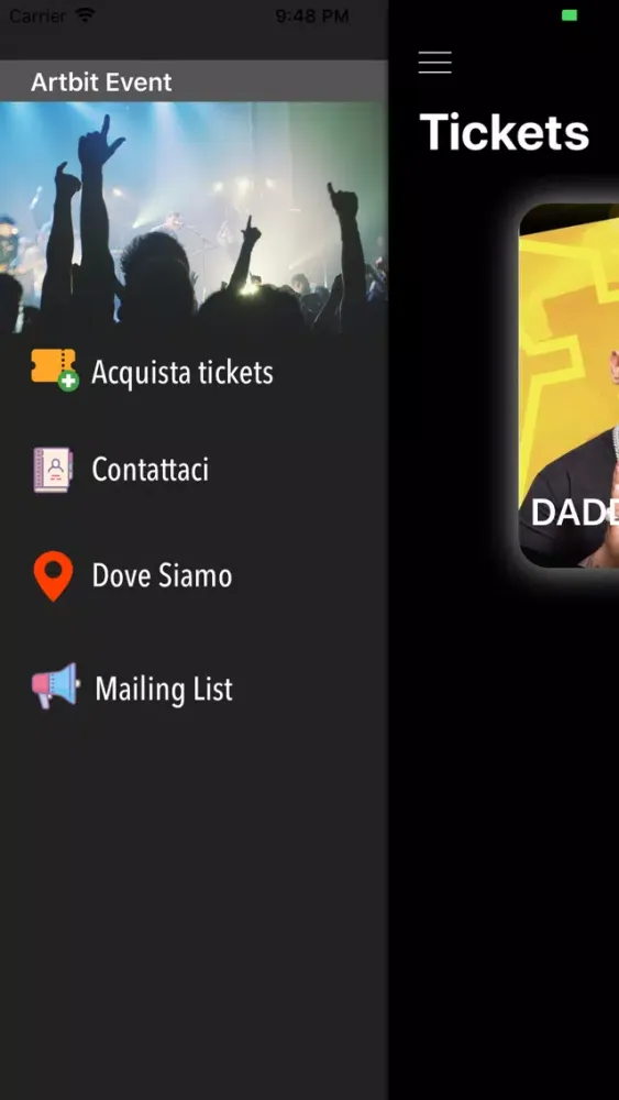 Screenshot di Artbit Event