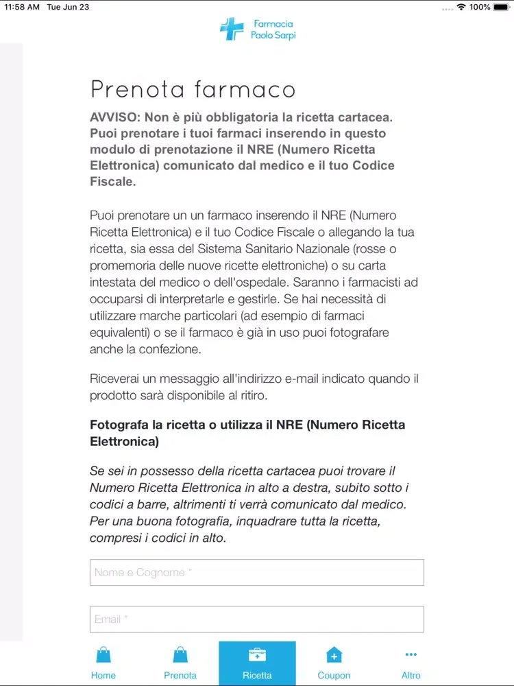 Zrzuty ekranu Farmacia Paolo Sarpi iPad 