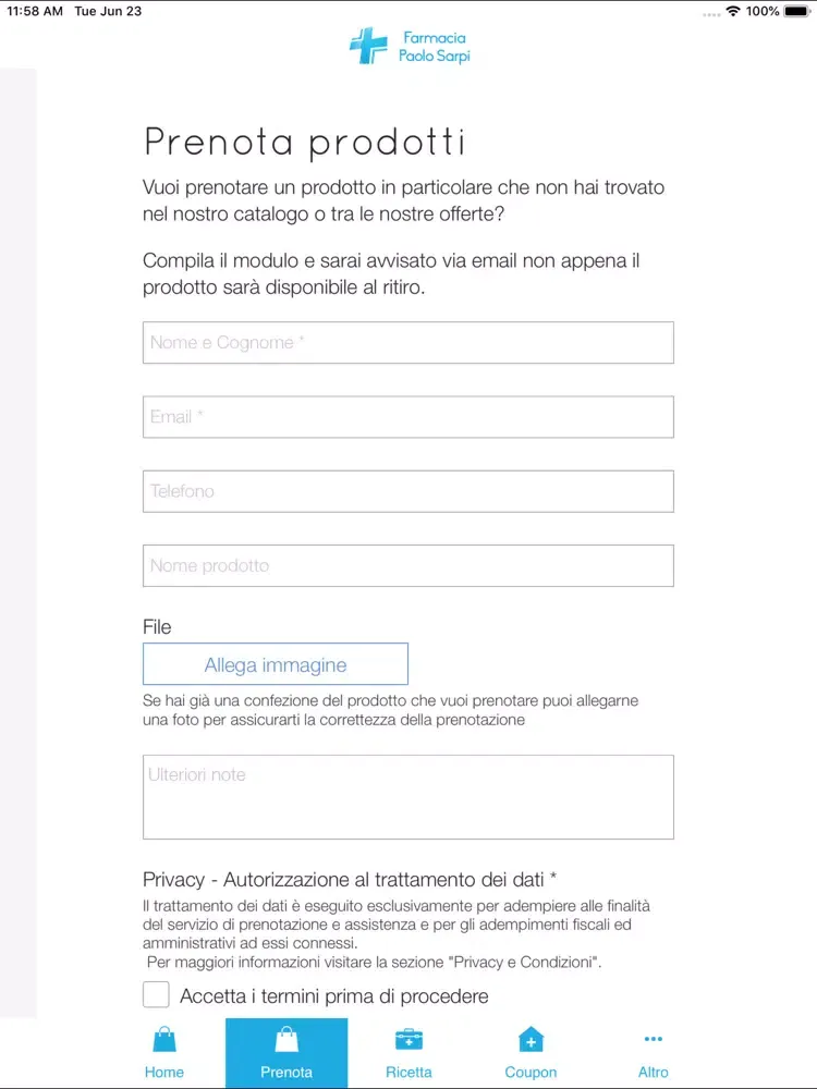 Zrzuty ekranu Farmacia Paolo Sarpi iPad 