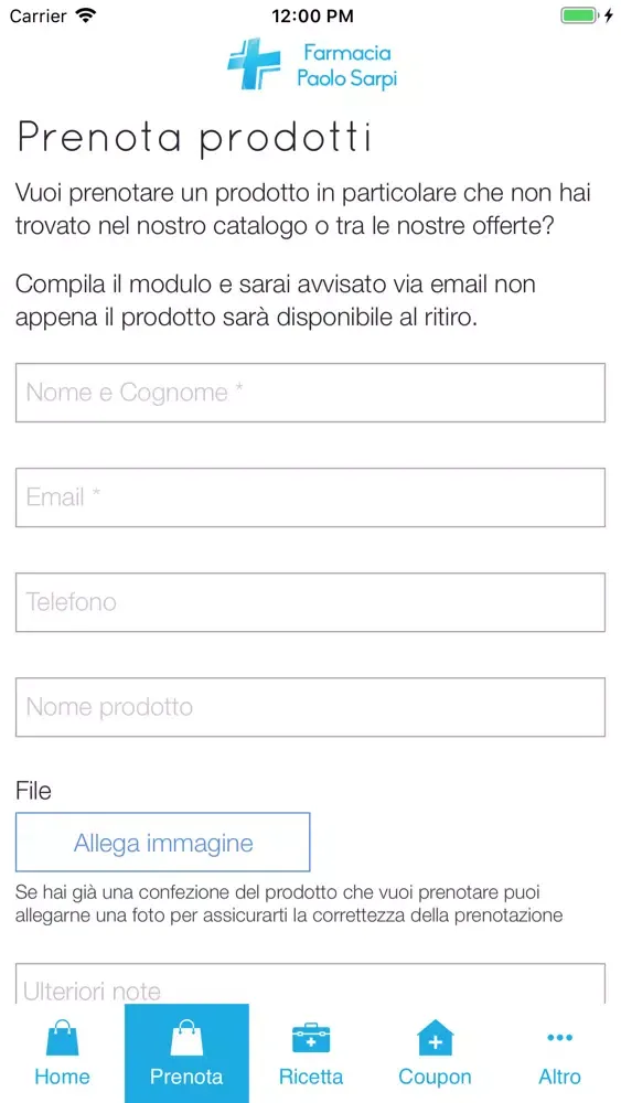 Zrzuty ekranu Farmacia Paolo Sarpi
