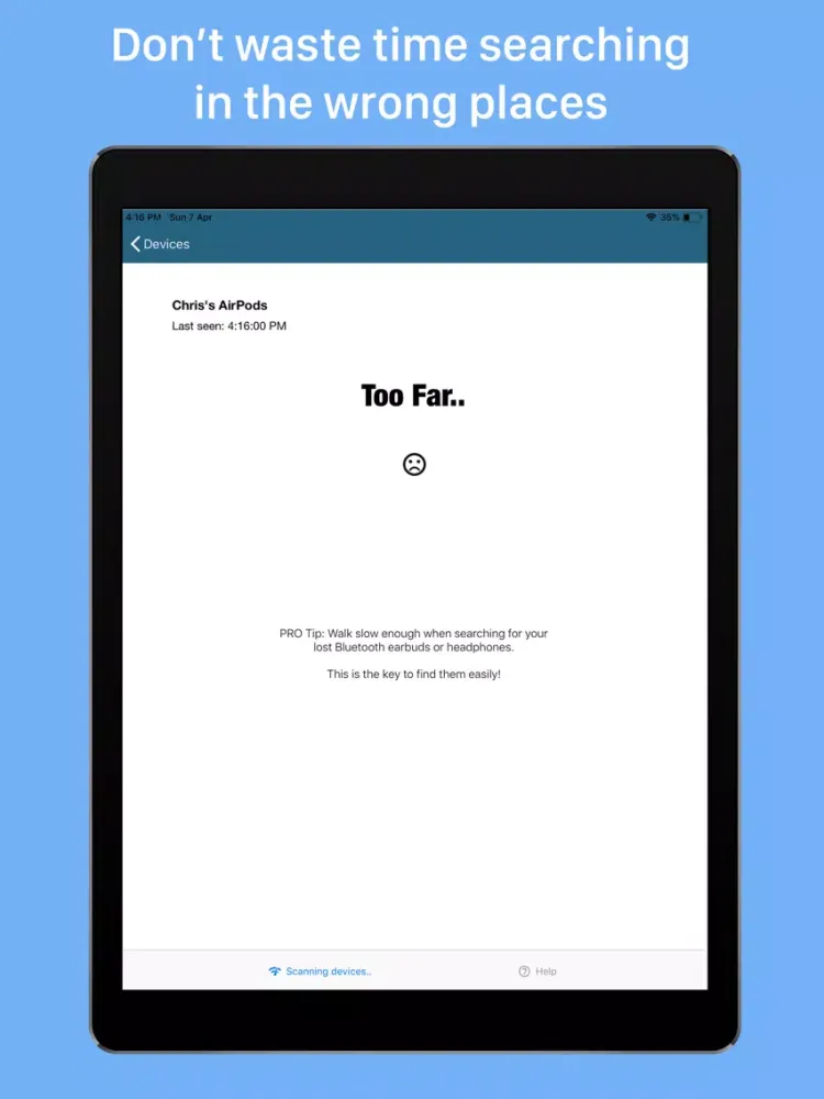 Bluetooth's Finder iPad  سکرین شاٹس